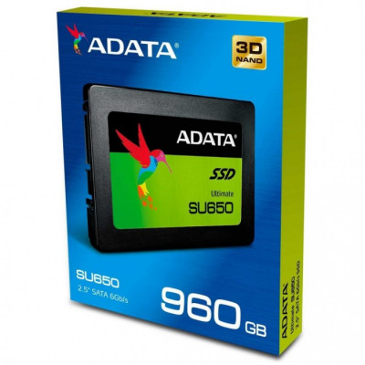Накопичувач SSD 960Gb 2.5" ADATA Ultimate SU650 SATA3 3D TLC 520/450 MB/s (ASU650SS-960GT-R)
