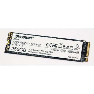 Накопичувач M.2 256Gb Patriot P300 NVMe 2280 PCIe 3.0 3D TLC (P300P256GM28)
