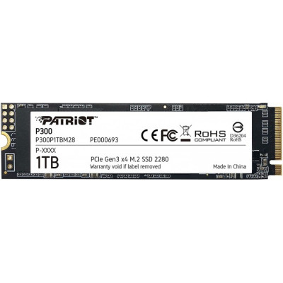 Накопичувач M.2 1Tb Patriot P300 PCIe 4x 3D TLC (P300P1TBM28)