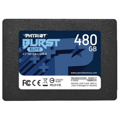 Накопичувач SSD 480Gb 2.5" Patriot BURST ELITE SATA 3 (PBE480GS25SSDR)