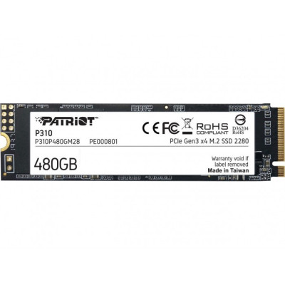 Накопичувач M.2 480Gb Patriot P310 NVMe 2280 PCIe 4.0 3D TLC (P310P480GM28)